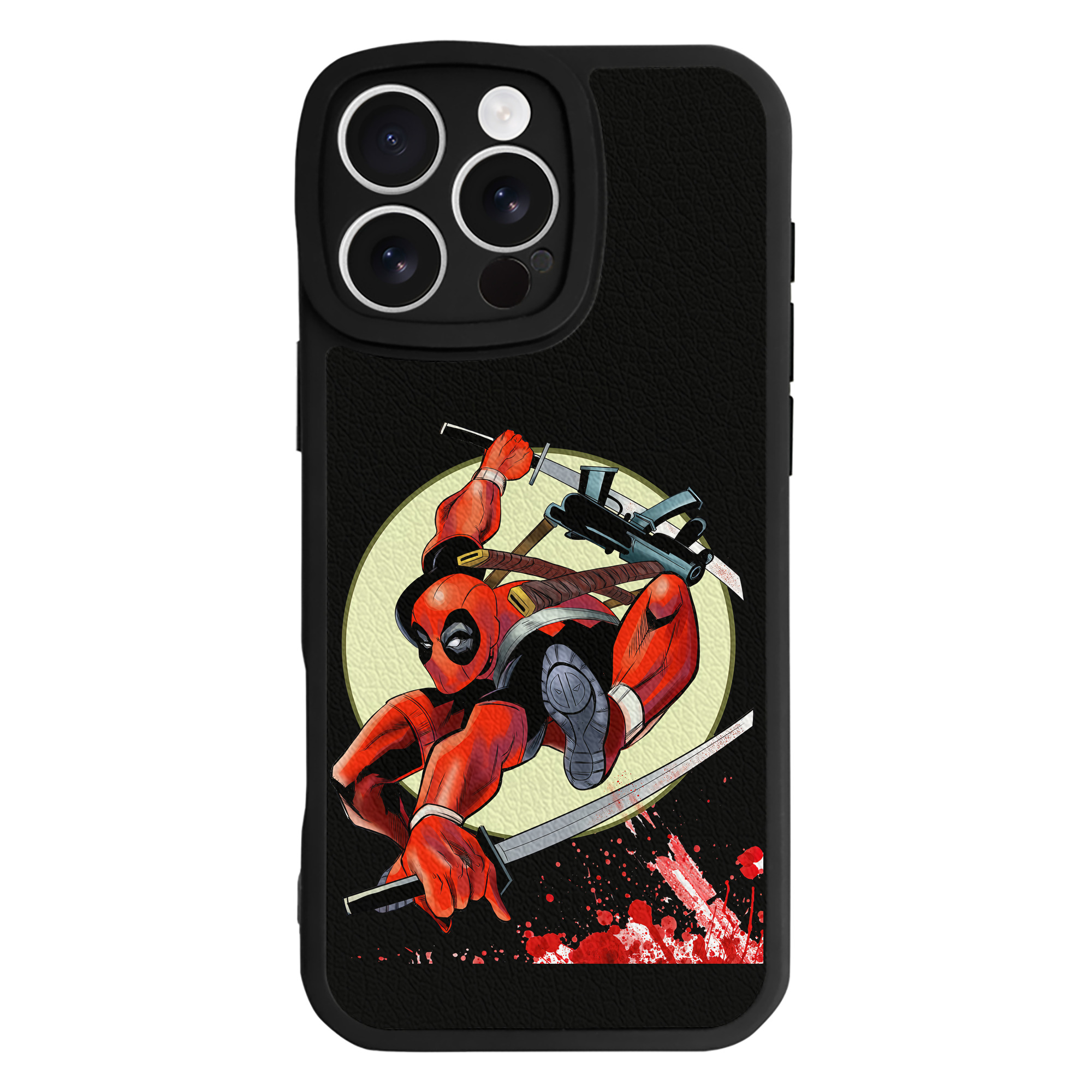 （画像用） Deadpool デッドプール 【iPhone 16シリーズ対応】シリコンスマホケース（レザー調） 材質：シリコン